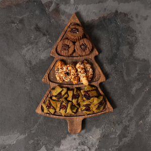 Planche de charcuterie en forme d'arbre de Noël, plateau de service apéritif en bois Arbre de Noël Assiette à sushi Assiette à dessert de vacances Noël - Product Image 1