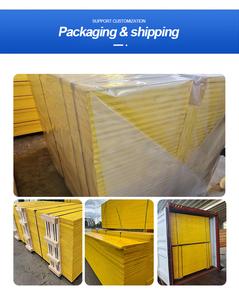 Panneaux de coffrage en bois contreplaqué 3 plis jaune avec intercalaire X et tirant plat pour coffrage de dalle en béton - Product Image 5