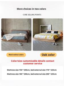 Modern Wabi Sabi Style King Japanese Platform <b>Bed</b> Solid Wood for Bedroom Storage Feature Buy Floor Home Bedroom <b>Bed</b> - Product Image 3