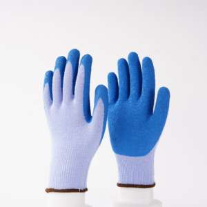 Forro de algodón de calibre 10, guantes de trabajo con acabado arrugado recubierto de Latec - Product Image 6