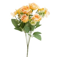 Buket Bunga Mawar Hydrangea Buatan Campuran, Bunga Mawar Buatan, Bunga Sutra, Realistis, Buatan Tangan untuk Dekorasi Pernikahan Natal