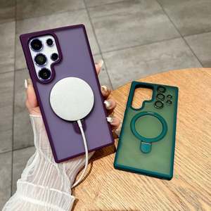 Pour IPhone15 Pro Max 14 Plus 12 13 11 Pro support magnétique givré pour la peau coque de téléphone pour Samsung S24 Ultra protection de l'objectif - Product Image 3