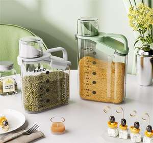 Pots en plastique élégants de stockage des aliments avec logo idéal pour les céréales et les aliments pour animaux de compagnie - Product Image 1