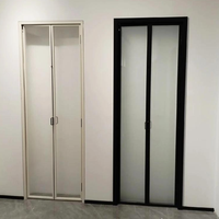Porte PT en verre trempé avec cadre en alliage d'aluminium - Design moderne, isolation acoustique, facile à nettoyer, pour intérieur, salon, hôpital, chambre, entrée