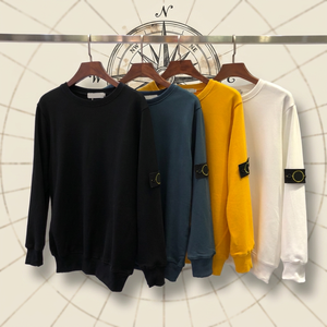 Luxe pierre mode décontractée 100% coton basique sportif classique pull à col rond île pull pour hommes - Product Image 1