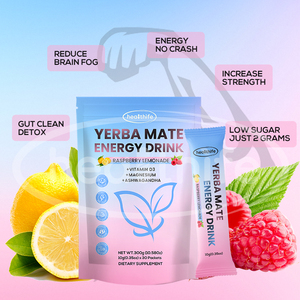 เครื่องดื่มชูกำลังพร้อมพรีไบโอติกโปรไบโอติก Yerba Mate สกัดชาคู่ Yerba พร้อมไม้รสมะนาว - Product Image 2