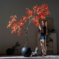 Arbre d'érable rouge artificiel en plastique, thème automne, pour festival, remise de diplôme, Nouvel An, 1,6m-2,5m, écologique, haute simulation, pour jardin