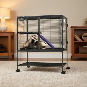 Jaula para hurones Vevor de 36 pulgadas, 2 niveles, metálica, con bandeja y rampa para mascotas pequeñas, uso en interiores. - Product Image 2