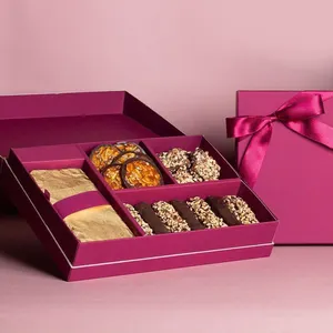 Nuova scatola di carta di lusso su misura in cartone, biscotti al cioccolato, scatola regalo per caramelle