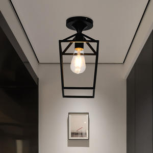 OEM/ODM toptan basit endüstriyel koridorlar için LED asma tavan ışığı amerikan Retro çelik dikdörtgen tavan ışık yatak odası - Product Image 3