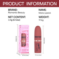 Gloss à lèvres vegan, rouge à lèvres mat imperméable avec fini velours pour lèvres sèches, aspect naturel, contenants de rouge à lèvres avec logo personnalisé