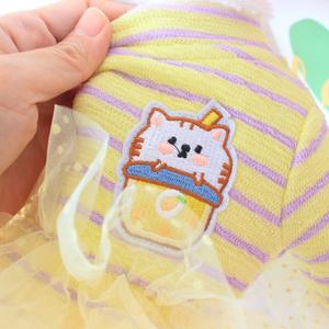 Vente flash Robe tutu pour animaux de compagnie en coton imprimé mignon, douce et respirante pour petits chiens, tenue de fête/printemps/photographie - Product Image 5