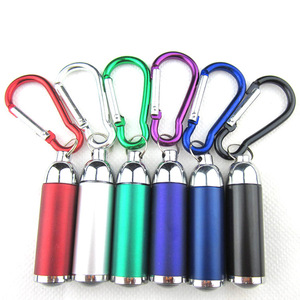 Portable Outdoor Camping Aluminum Alloy Emergency Torch Lighting LED Mini Flashlight Keychain With Carabiner