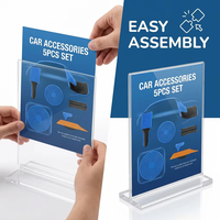 Support de signalisation en acrylique YTSF-F9, taille personnalisée, transparent, vertical, facile à assembler, support d'affichage pour menu/dépliant/brochure, pour utilisation sur bureau, restaurants