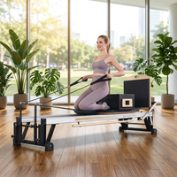 Machine de Pilates en aluminium de luxe durable pour usage commercial, Reformer avec barre de repose-pieds réglable, pour studio de yoga professionnel, écologique