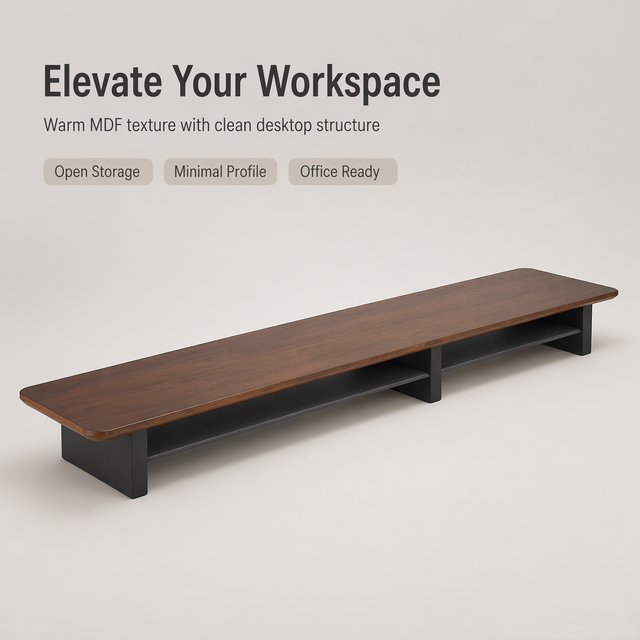 Eco-friendly Wood Desk Top Shelf Space Saving Desktop Monitor Stand for Computer