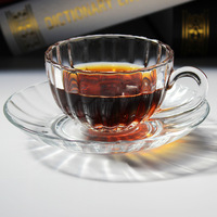 Tasse à café en verre borosilicate transparent, résistante aux hautes températures, écologique, moderne et luxueuse, en forme de citrouille, avec poignée et logo personnalisé