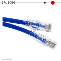 Kabel Jaringan Cat6 1m RJ45 Patch Cord Warna Biru