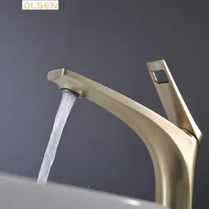Modernes gebürstetes Gold becken Wasserhahn Waschbecken Gefäß armaturen Waschtisch armatur mit Ein hebel Einloch-Wassers paren