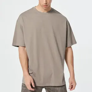 Custom Heavy 220gsm Thick Oversized Drop Shoulder T-shirt Mock Neck Cotton Boxy Fit T Shirt