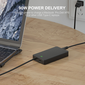 อะแดปเตอร์แปลงไฟแบบบาง 90W สำหรับแล็ปท็อป รองรับ 5-20V PD USB ใช้ได้กับ HP Lenovo Dell ASUS Acer <span class=keywords><strong>Samsung</strong></span> Sony Toshiba พร้อมหัวต่อ 16 แบบ - Product Image 4