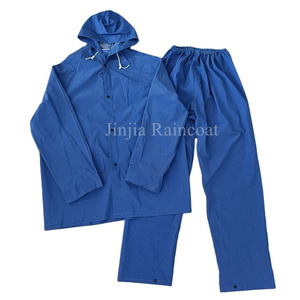 High Quality Yellow PVC Polyester Rain Coat Pant for Industrial <strong>Work</strong> <strong>Waterproof</strong> 2 Piece Jacket Pant Raincoat - Product Image 5