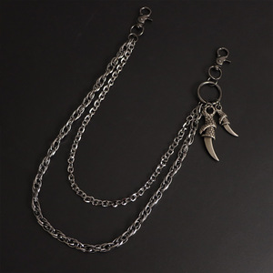 yuelyueli Double Layer Eagle Claw Pants <b>Chain</b> Zinc Alloy Hip Hop Waist <b>Chain</b> Casual Fashion Body <b>Chain</b> Gun Style <b>Black</b> - Product Image 3