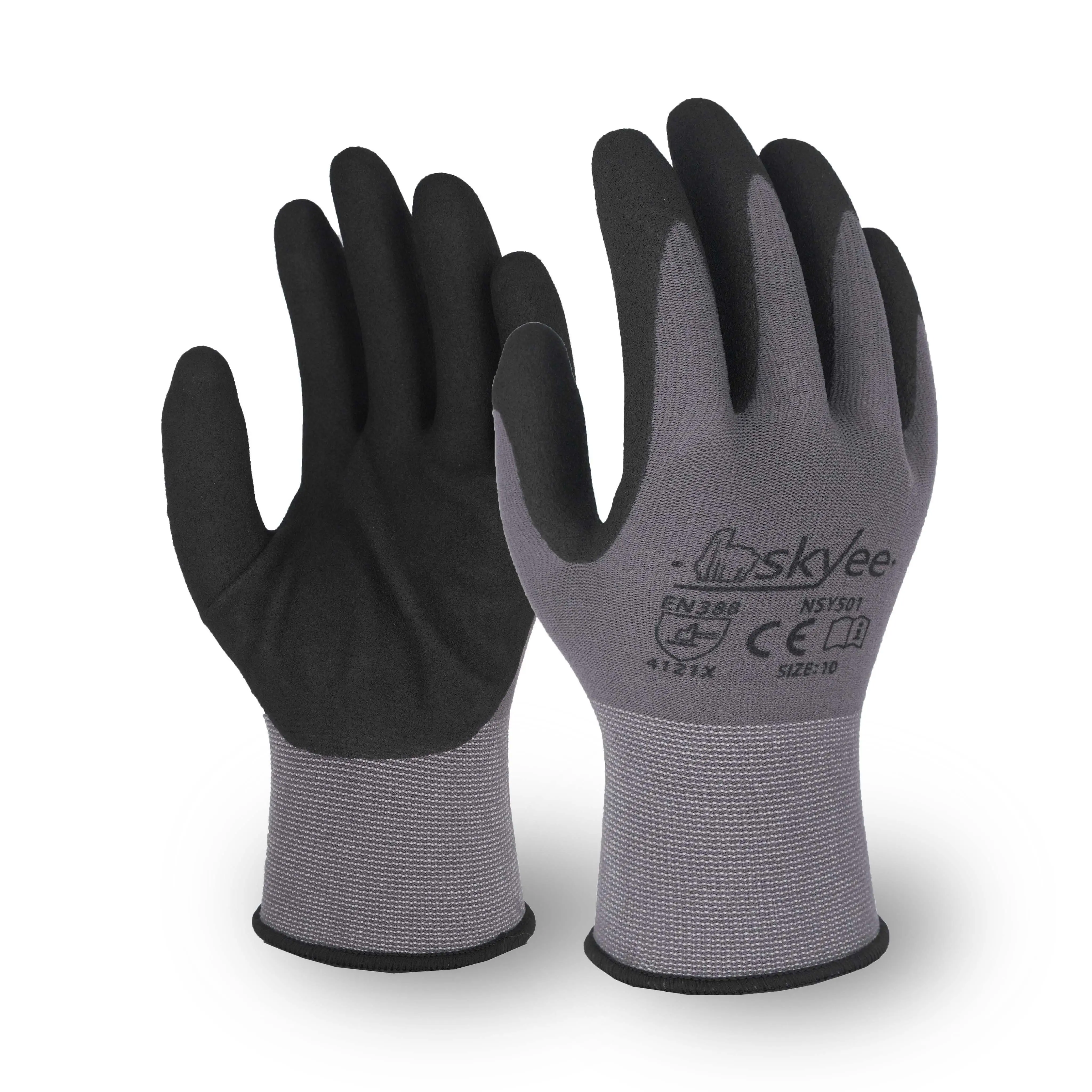 SKYEE Anti-Abrieb Nylon öl beständige Konstruktion Garten handschuh mit Nitril handschuhen industriell