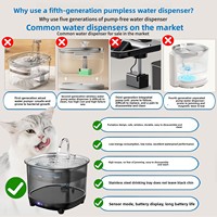 Fontaine à eau portable élégante en acier inoxydable pour animaux de compagnie (chats et chiens) – Conception détachable, étanche, compatible multi-prises