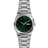Montres pour hommes de style luxueux, haut de gamme, avec logo de marque personnalisé, cadran arabe, argent, Orologio Uomo, avec boîtier en acier inoxydable 316L, U2865-04