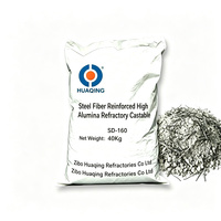 Fournisseur d'usine Huaqing : Revêtement réfractaire coulé haute alumine renforcé de fibres d'acier (70 % Al2O3) résistant à l'usure pour fours 1500°C