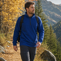 Veste polaire demi-zip pour homme, 100 % polyester, respirante, épaisse, col montant, pour l'extérieur, vente en gros sur mesure