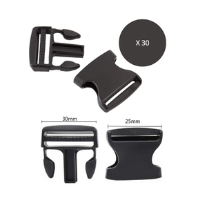 30 fibbie a sgancio rapido in plastica POM nera da 25 mm, fibbie laterali regolabili per zaini, collari per cani, cinture - Product Image 2