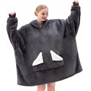Christmas Gift Oversized Wearable Blanket <strong>Hoodie</strong> Sherpa Fleece TV <strong>Snuggle</strong> Sleeve Cozy Warm Lazy Home Wear Adults Women - Product Image 3
