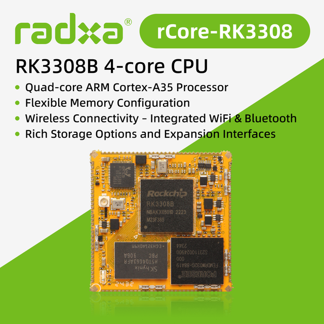 RCore-RK3308 4 Core Single Board Computer Quad Core RK3308 ARM Development Board Radxa