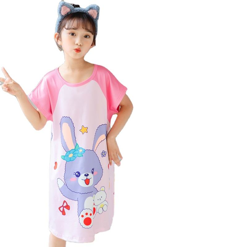Children's Nightdress Short-Sleeved Summer Princess Skirt