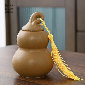 10/45/85ml 茶筒 小さなひょうたん型携帯容器 香粉、錠剤、願い瓶、甘草用 空の陶器瓶 - Product Image 4