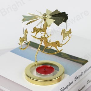 <span class=keywords><strong>Chandelier</strong></span> en métal rotatif avec cadran, en forme de cheval doré, pour faveurs de mariage, 2 unités - Product Image 2