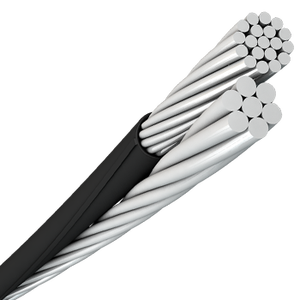 Cable aéreo dúplex Aoguli 0.6/1kv Abc 1x2+2AWG Chow con conductor ACSR, cable eléctrico aéreo de aluminio personalizado Aog - Product Image 4