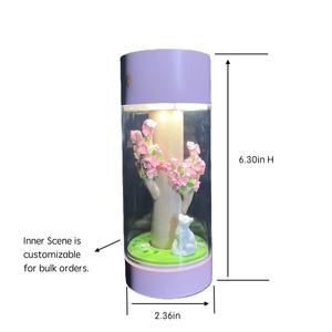 Lampada Notturna Ricaricabile Personalizzata a Forma <span class=keywords><strong>di</strong></span> Albero <span class=keywords><strong>di</strong></span> Ciliegio, Luce LED Portatile in ABS, Luce Bianca Calda Dimmerabile, Decorazione per Camera da Letto, Batteria Inclusa - Product Image 5