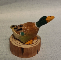 Jouet de canard en bois sculpté à la main, ornement de canard en bois, décoration pour la maison