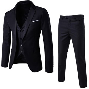 Groom <strong>Suit</strong> Men's Wedding Two-Piece Gentleman Slim-Fit Single Breasted Elegant Solid Color <strong>Suit</strong> - Product Image 5