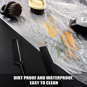 2024 Lingsheng salón de belleza capa de plástico impermeable desechable PE delantal para teñir el cabello en salones de peluquería - Product Image 5