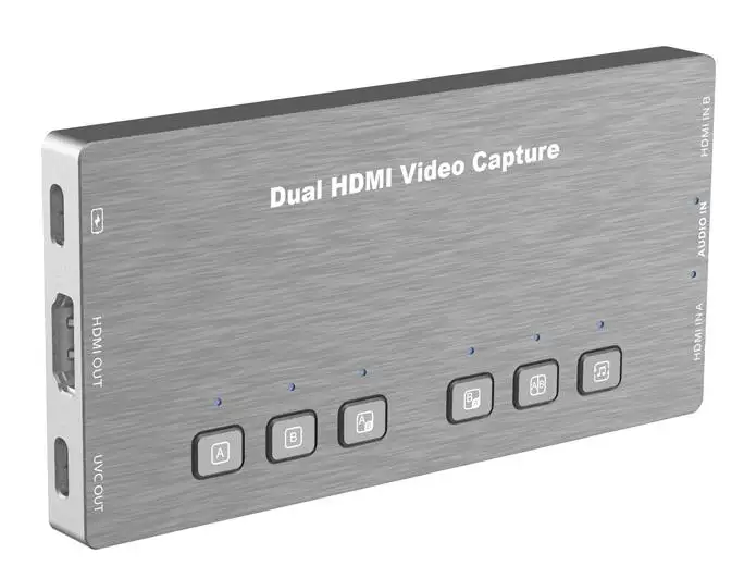 Free Shipping Dual HDMI to USB Laptop Video Capture Card 1080p60 Support Picture in Picture Video Switching