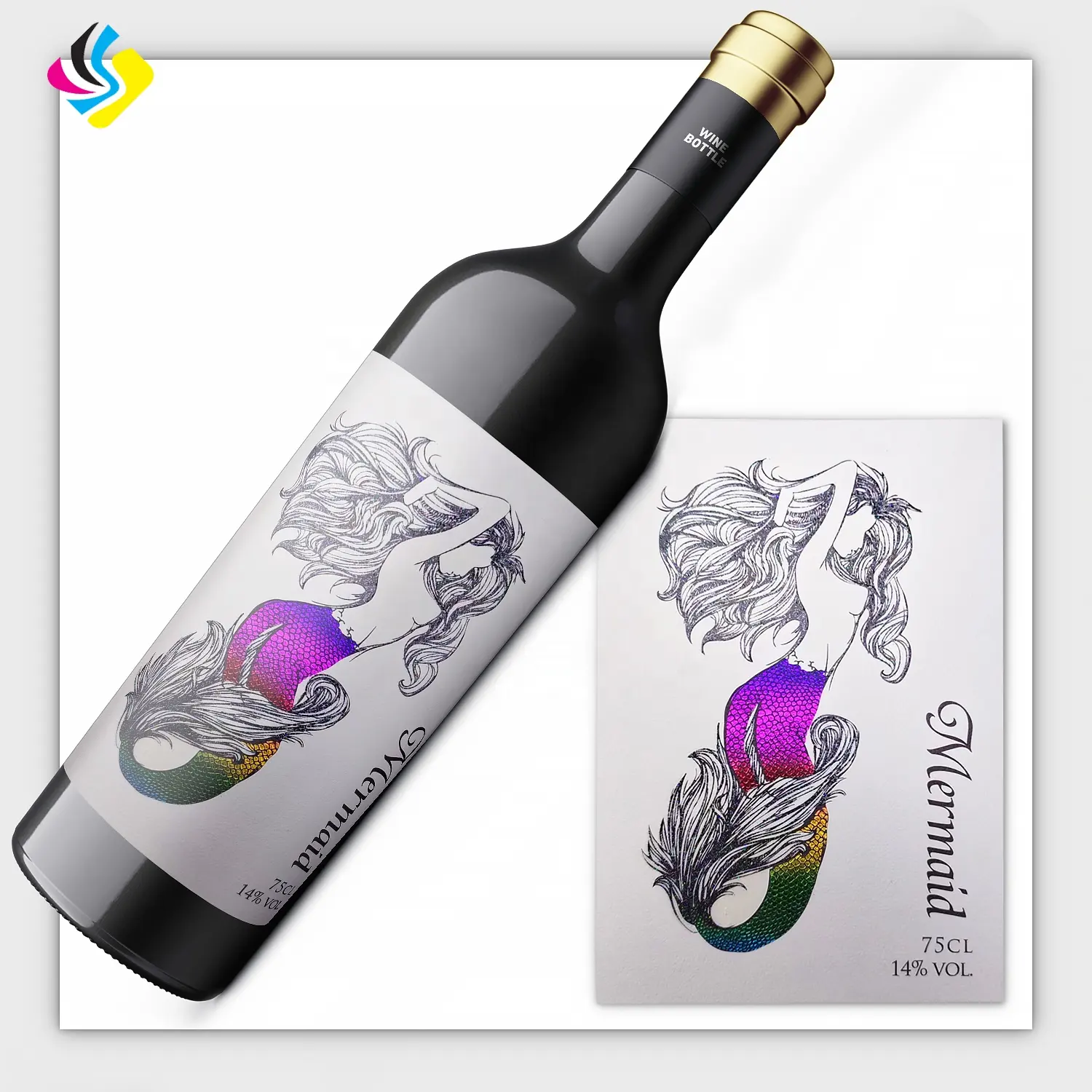 Etiqueta personalizada do frasco do vinil Etiquetas impermeáveis requintadas para vários vinhos usados especialmente em barras novas da fábrica
