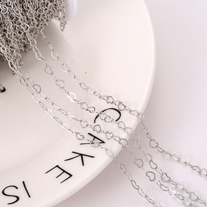 18K Gold Plated Heart Chain Silver White Gold <b>Copper</b> <b>Bracelet</b> Making DIY Jewelry Findings Components - Product Image 4
