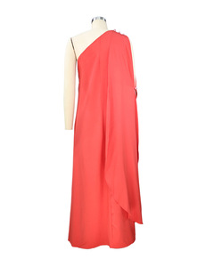 2023 nouveau dernier Design couleur unie lâche soirée une épaule élégante Abaya caftan robe couleur unie robe - Product Image 5