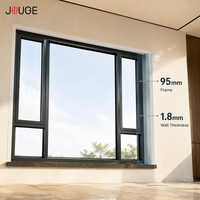 JOUGE Fenêtre oscillo-battante en aluminium à quincaillerie dissimulée Venice 95c, design minimaliste, bande PA66 de 44 mm pour l'architecture de luxe