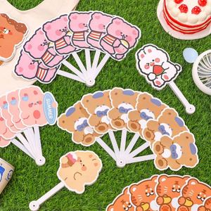 Cartoon Anime Folding Fan with Round Flower and Animal <b>Pattern</b> Home Decoration Folding Fan with Bag - Product Image 2