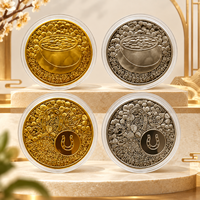 Pièce de monnaie commémorative chinoise 2026, double face or et argent, relief 3D, avec boîtier en acrylique